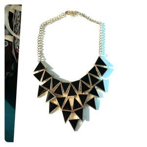 Black and gold statement necklace